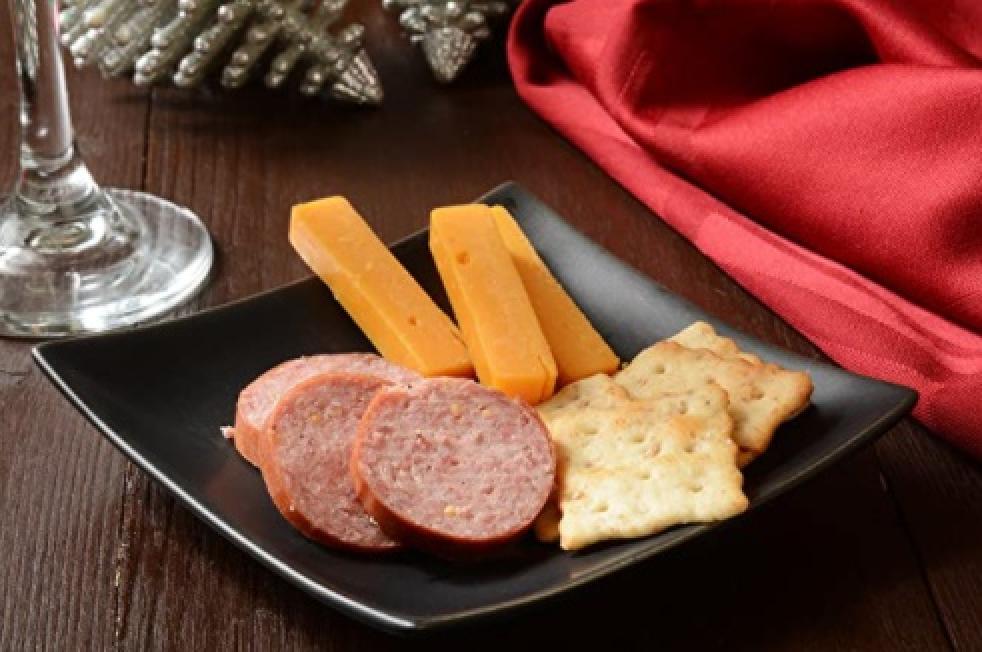 Wisconsin Cheese, Sausage & Crackers Gift Basket Display Platter 2