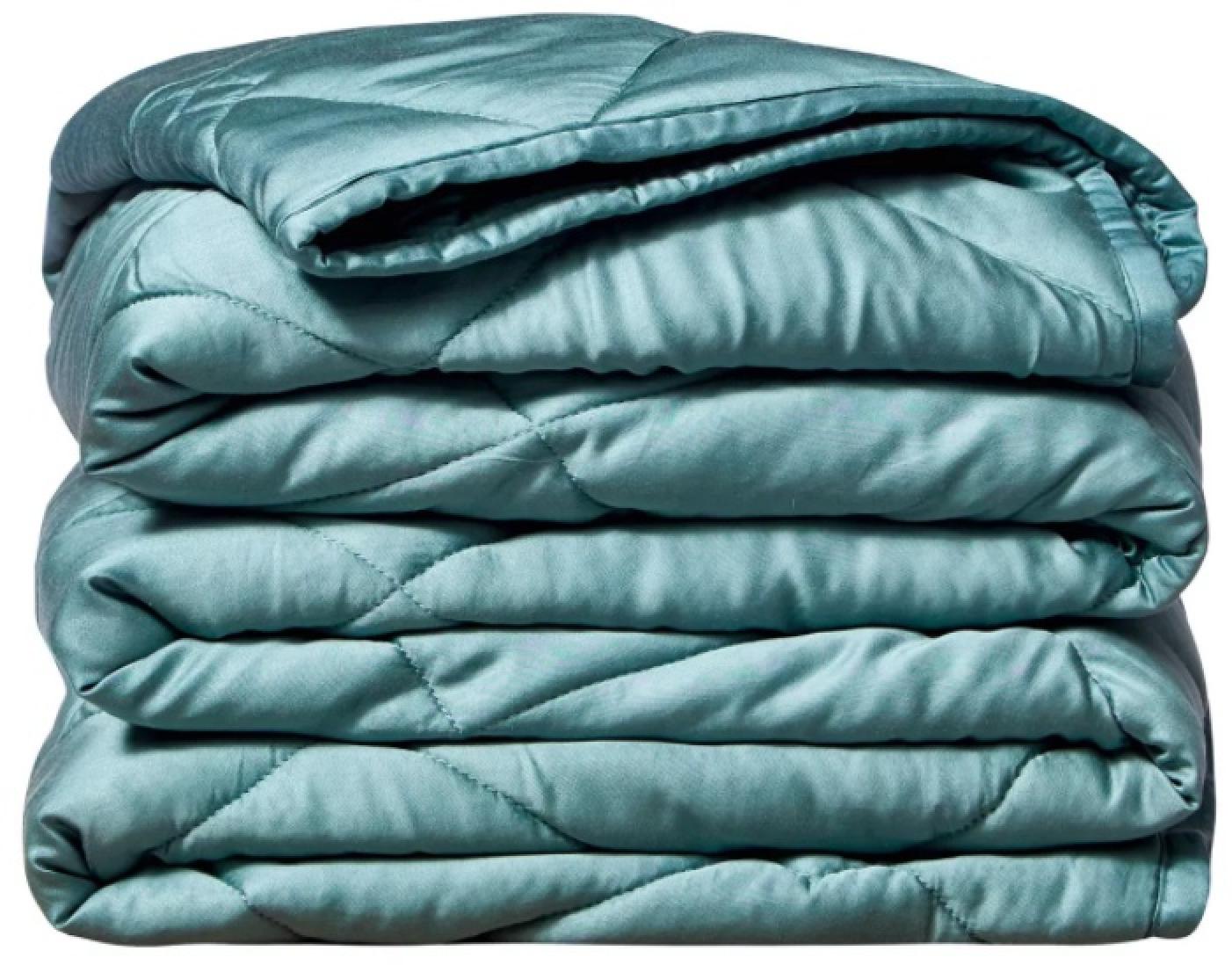 Sutton 15lbs Rayon from Bamboo Weighted Green Blanket Folded