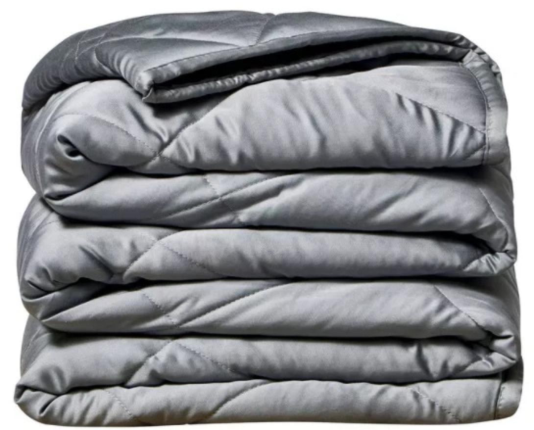 Sutton 15lbs Rayon from Bamboo Weighted Gray Blanket Folded
