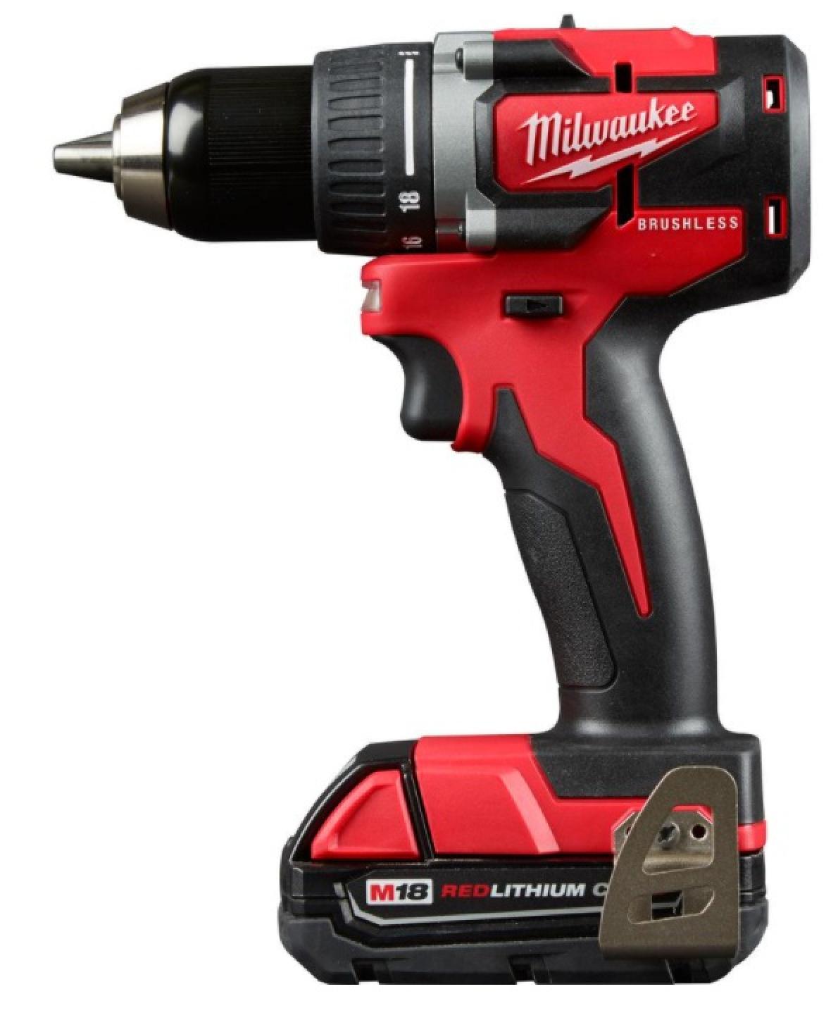 Milwaukee M18 Compact Brushless 1/2" Drill/Driver Kit Left Side