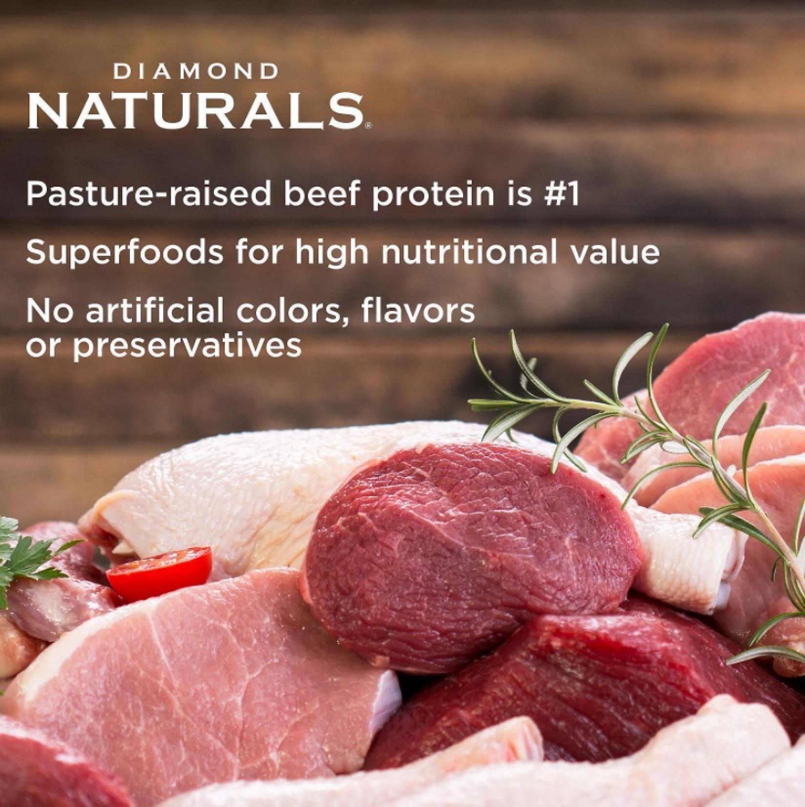 Diamond Naturals Beef Meal & Rice Formula Adult Dry Dog Food Ingredients