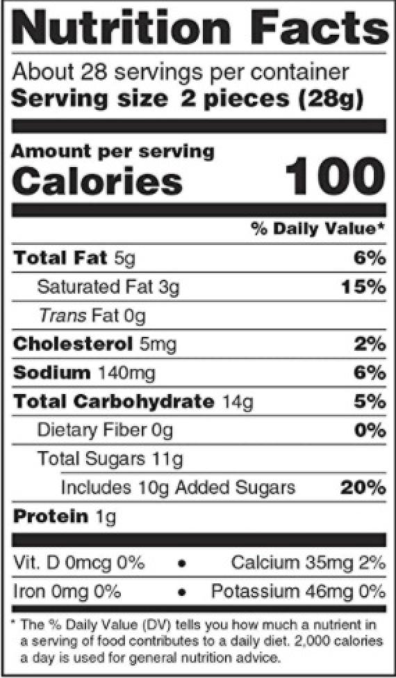 Sanders Chocolates Original Milk Chocolate Sea Salt Caramels Nutrition Facts