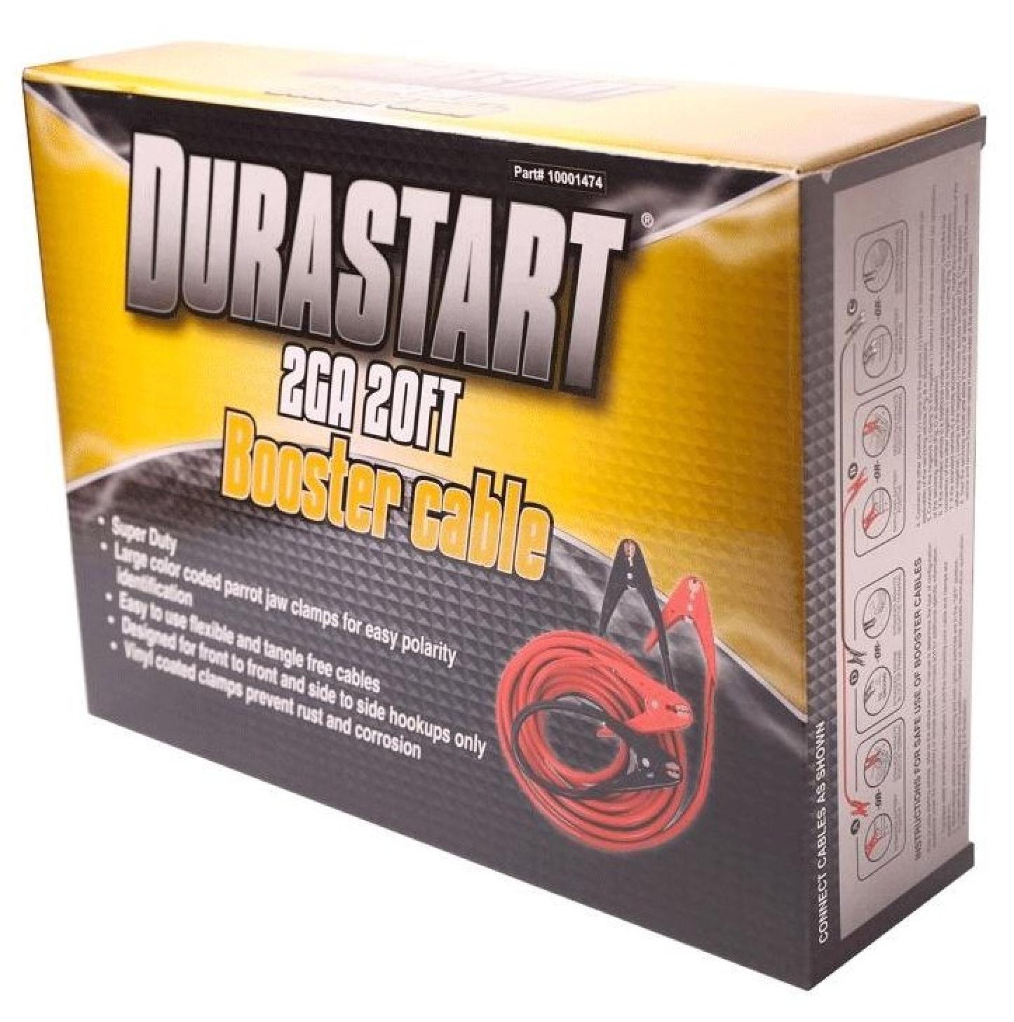 Durastart 2 Gauge 20 Foot Jumper Cables