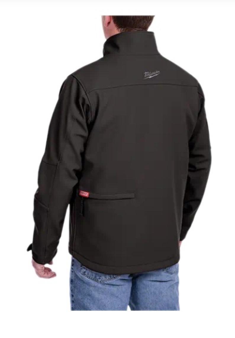 Milwaukee M12 Heated Toughshell Jacket Black With Person Wearing Back