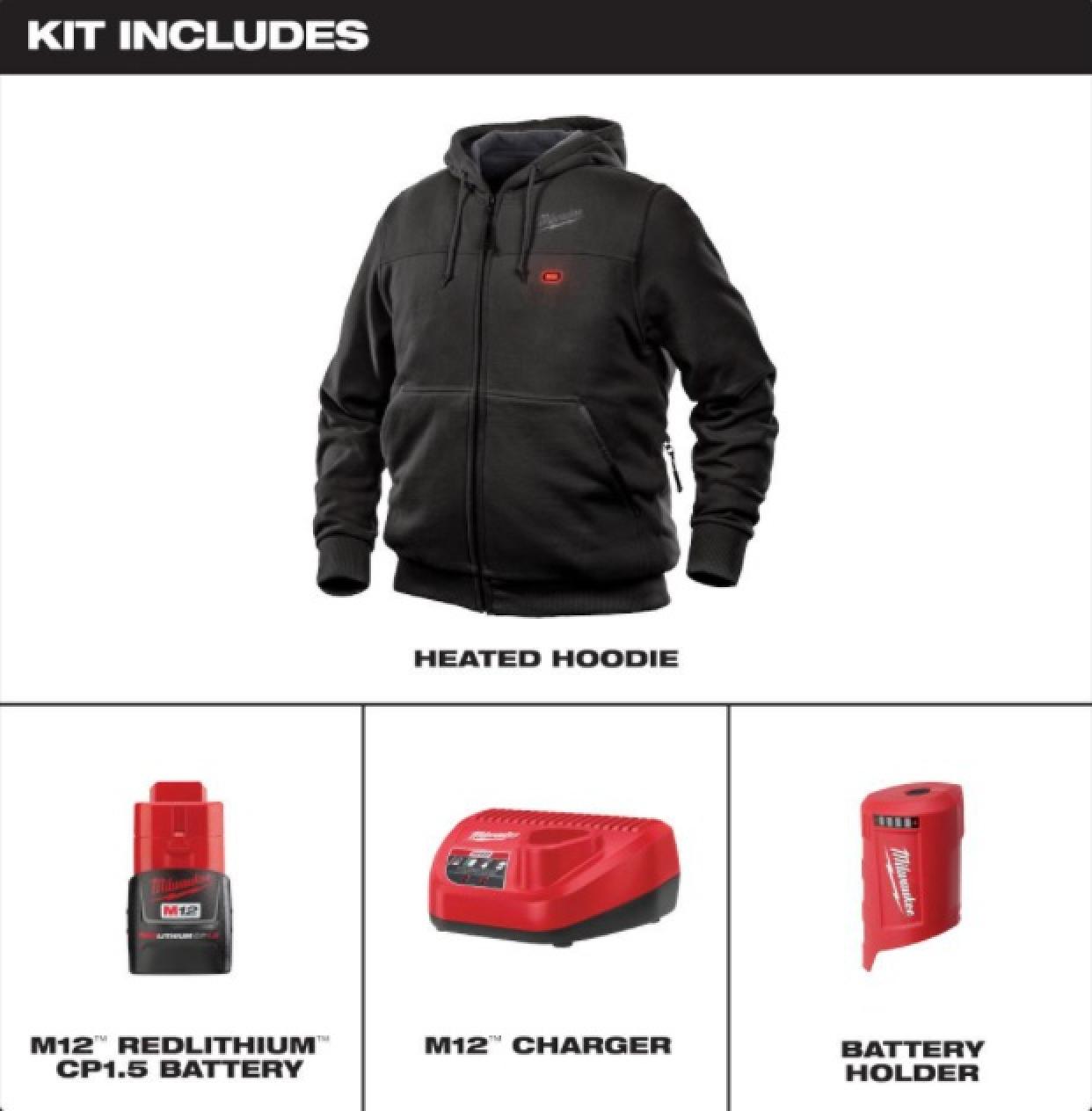 milwaukee heated sweatshirt battery