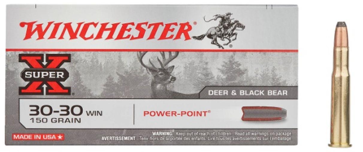 Winchester SuperX .30-30 150 Grain 20 Round Box Front of Box with Bullet