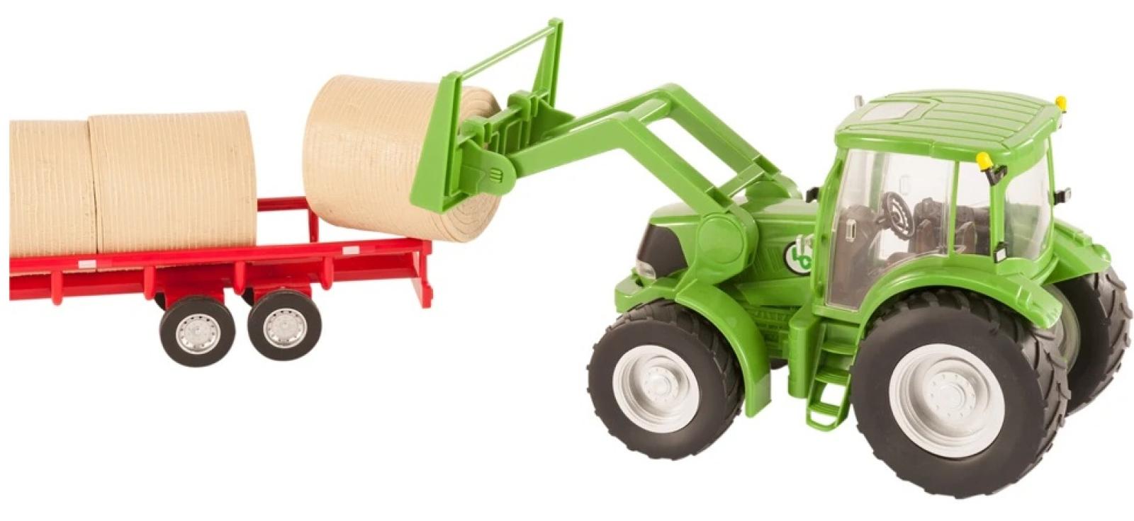 Big Country Farm Toys Tractor and Implements Loading Bales, Trailer Sold Separately