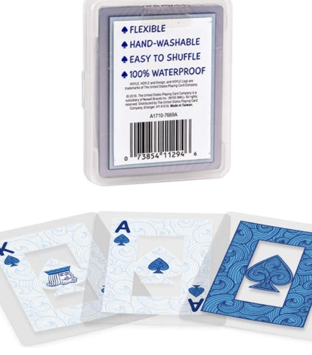 Hoyle Clear Waterproof Playing Cards Back Showing Cards