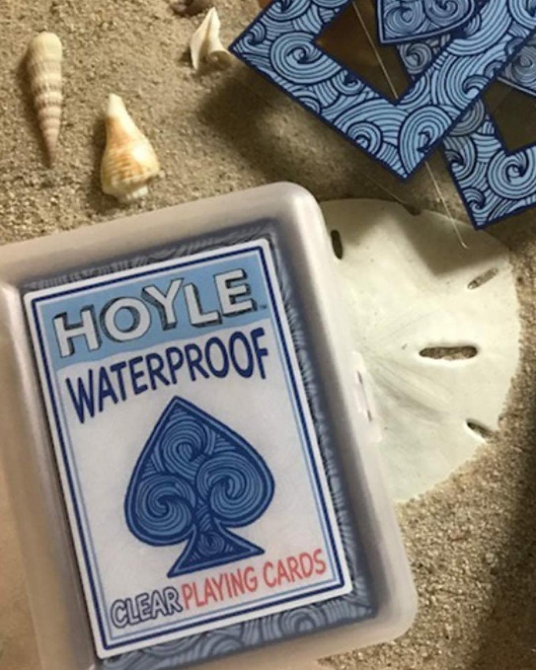 Hoyle Clear Waterproof Playing Cards On a Beach