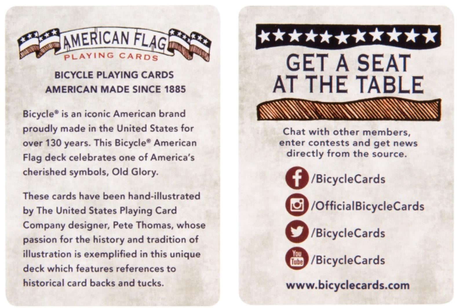 Bicycle American Flag Playing Cards Info