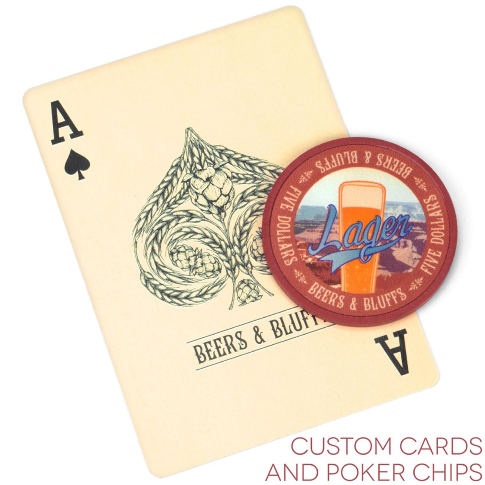 Beers & Bluffs Poker Chip Set Card