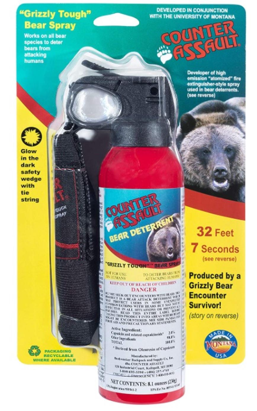 Counter Assault Bear Repellant Spray 8.1 oz with Holster in package