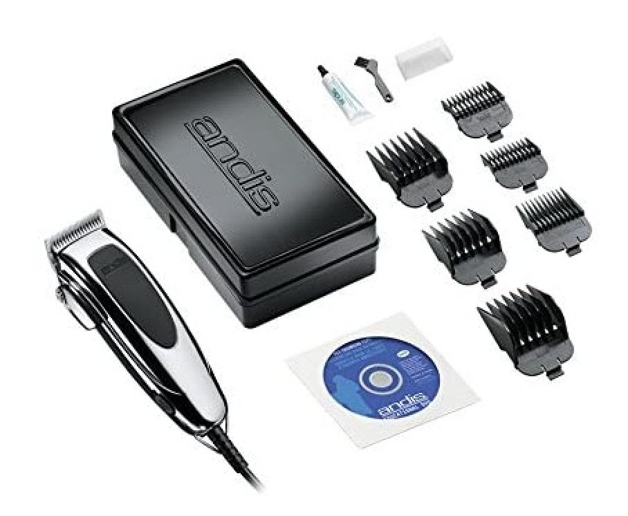 Andis EasyClip Whisper 12-Piece Adjustable Blade Clipper Kit Clipper, Guards, and Accessories