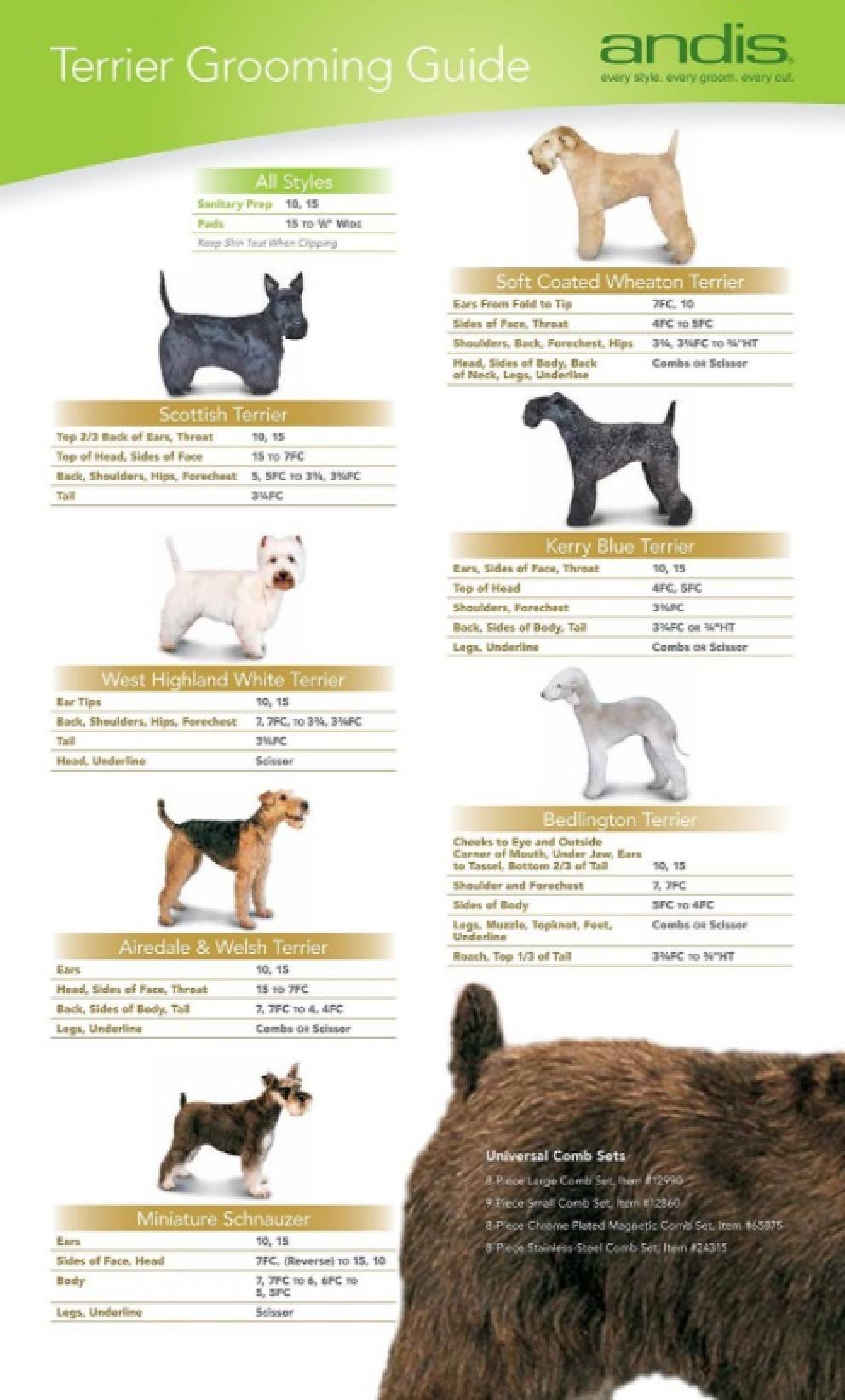 Andis UltraEdge Detachable Blade #30 Terrier Grooming Guide