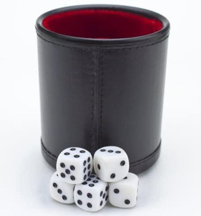 content/products/Brybelly Felt Lined Professional Dice Cup with 5 Dice