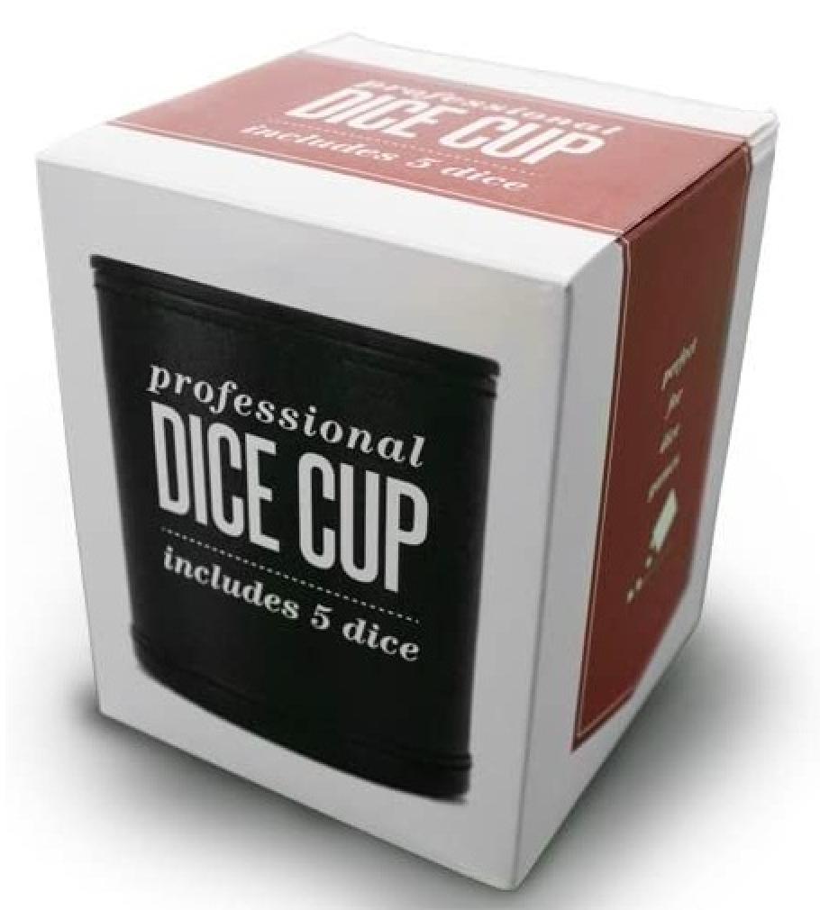 Brybelly Felt Lined Professional Dice Cup with 5 Dice Box