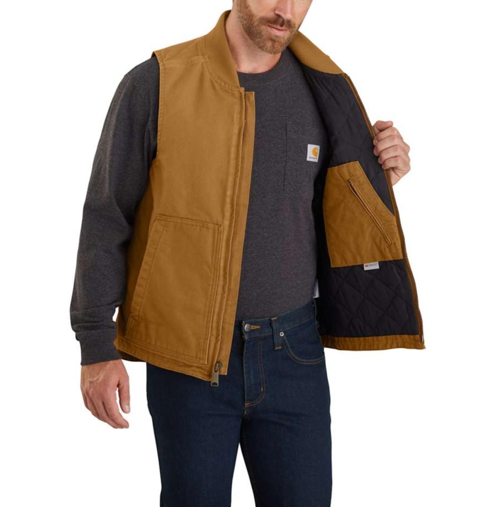 Carhartt Washed Duck Insulated Rib Collar Vest