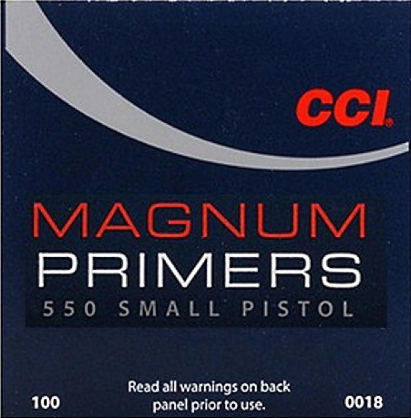 CCI Small Pistol Magnum Primers #550 - 100 Count