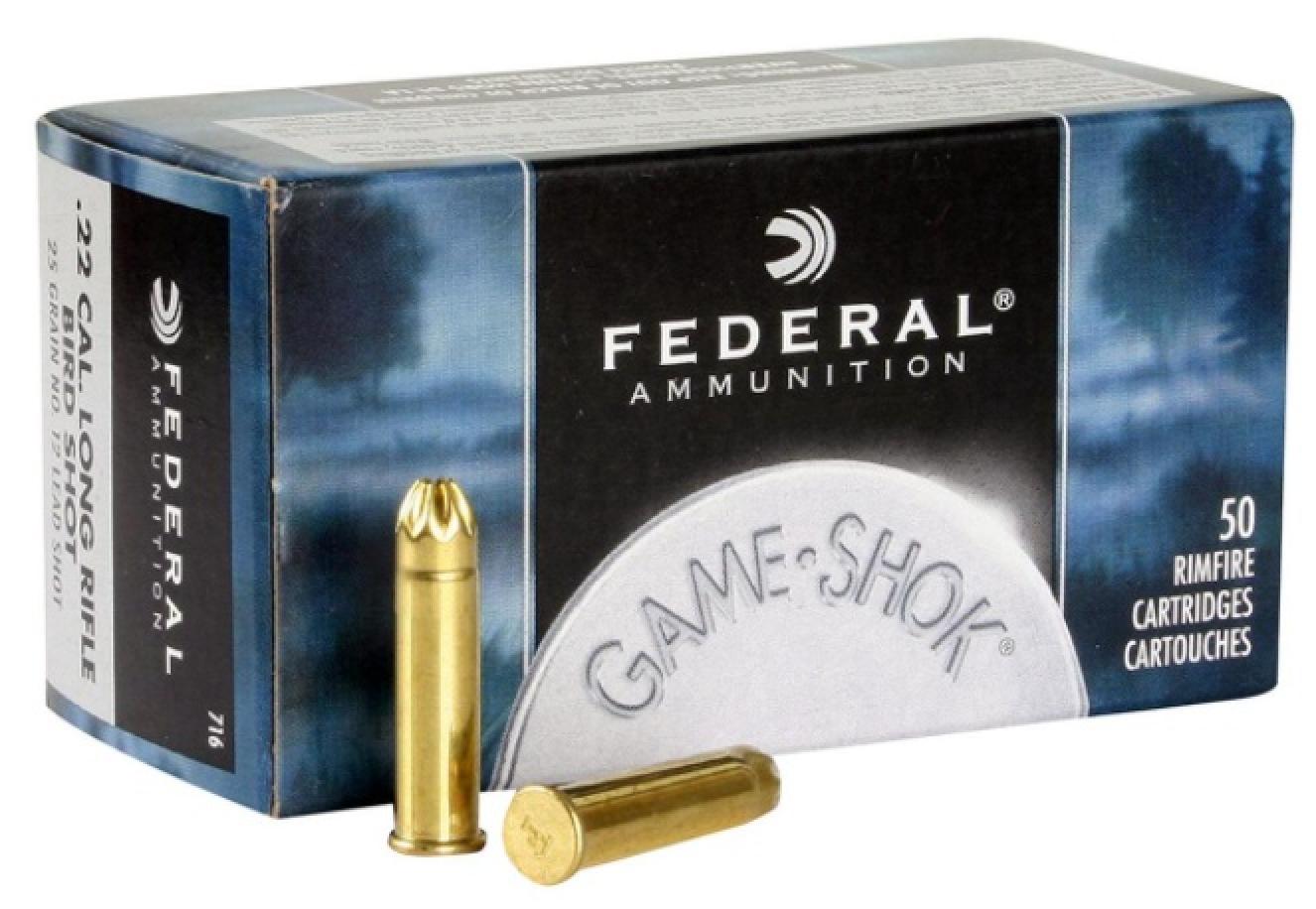 Federal Premium Game-Shok .22 Long Rifle Bird Shot 25 Grain #12 Shotshell