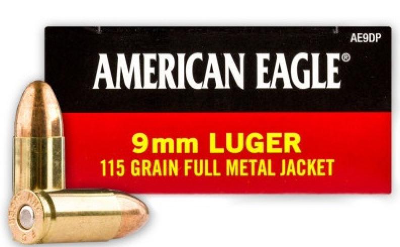 Federal Premium American Eagle 9mm Luger 115 Grain Full Metal Jacket Info