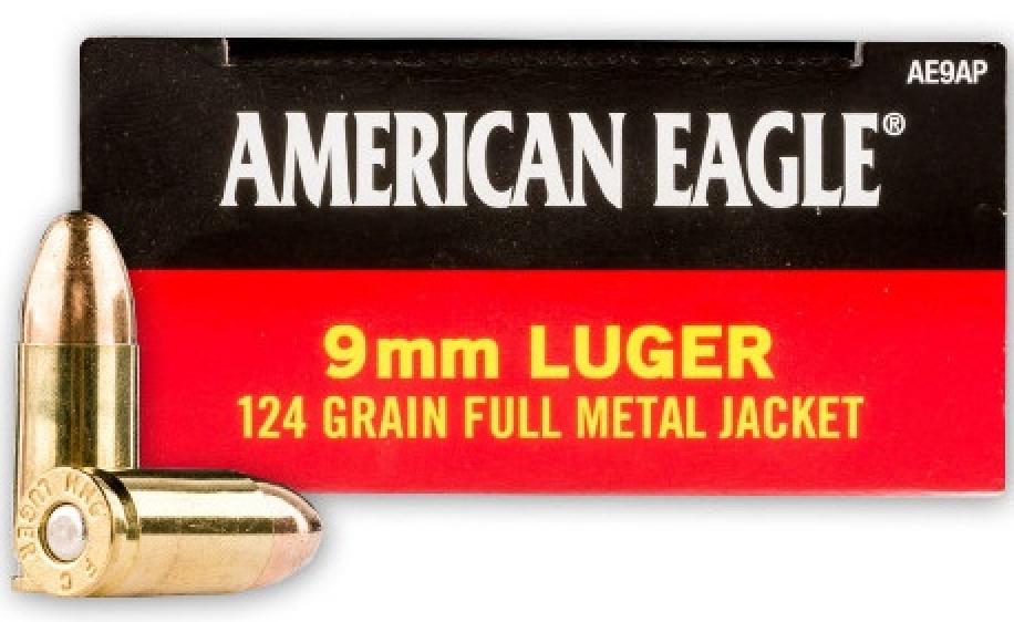 Federal Premium American Eagle 9mm 124 Grain Full Metal Jacket Info