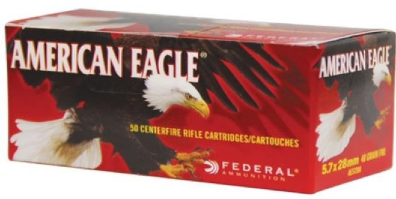 Federal Premium American Eagle 5.7x28mm 40 Grain Total Metal Jacket