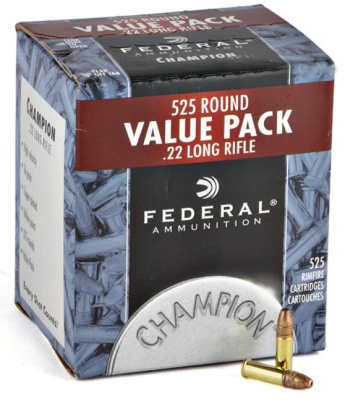 Federal Premium Champion .22LR Ammunition 36 Grain Copper Plated Hollow Point