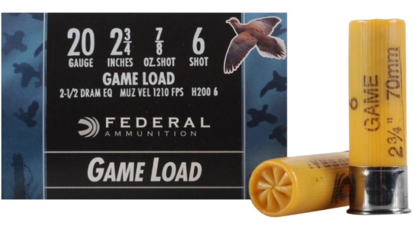 Federal Premium Game Shok 20 Gauge Game Load Shotshells Info