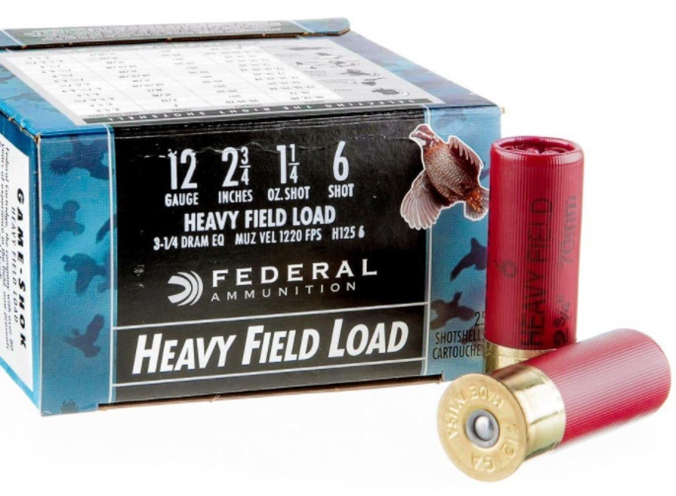 Federal Premium Game Shok Upland Heavy Field Load 12 Gauge Shotshells #6 Info