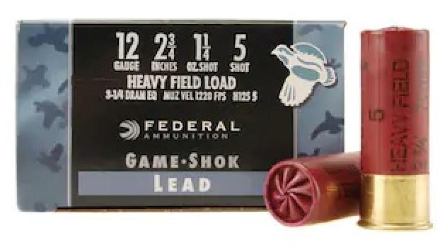 Federal Premium Game Shok Upland Heavy Field Load 12 Gauge Shotshells #5 Info