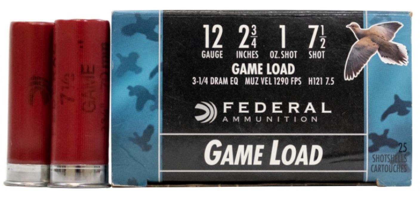 Federal Premium Game-Shok Field Load 12 Gauge shotshells #7.5 Info