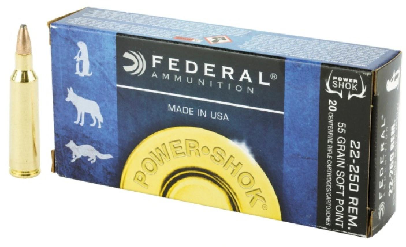 Federal Premium Power-Shok .22-250 Remington 55 Grain Soft Point