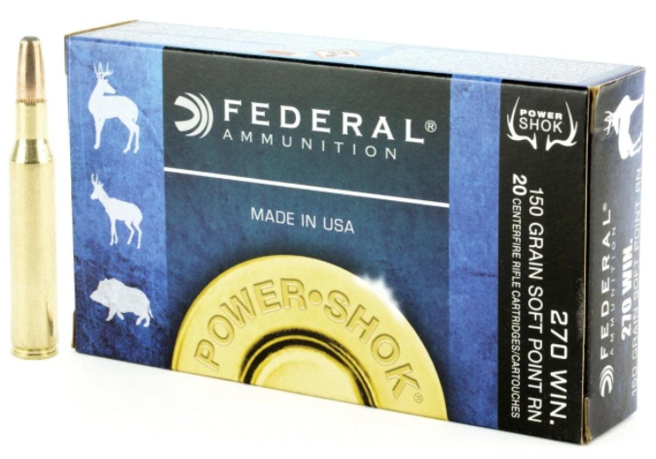 FFederal Premium Power-Shok .270 Winchester 150 Grain Soft Point Round Nose