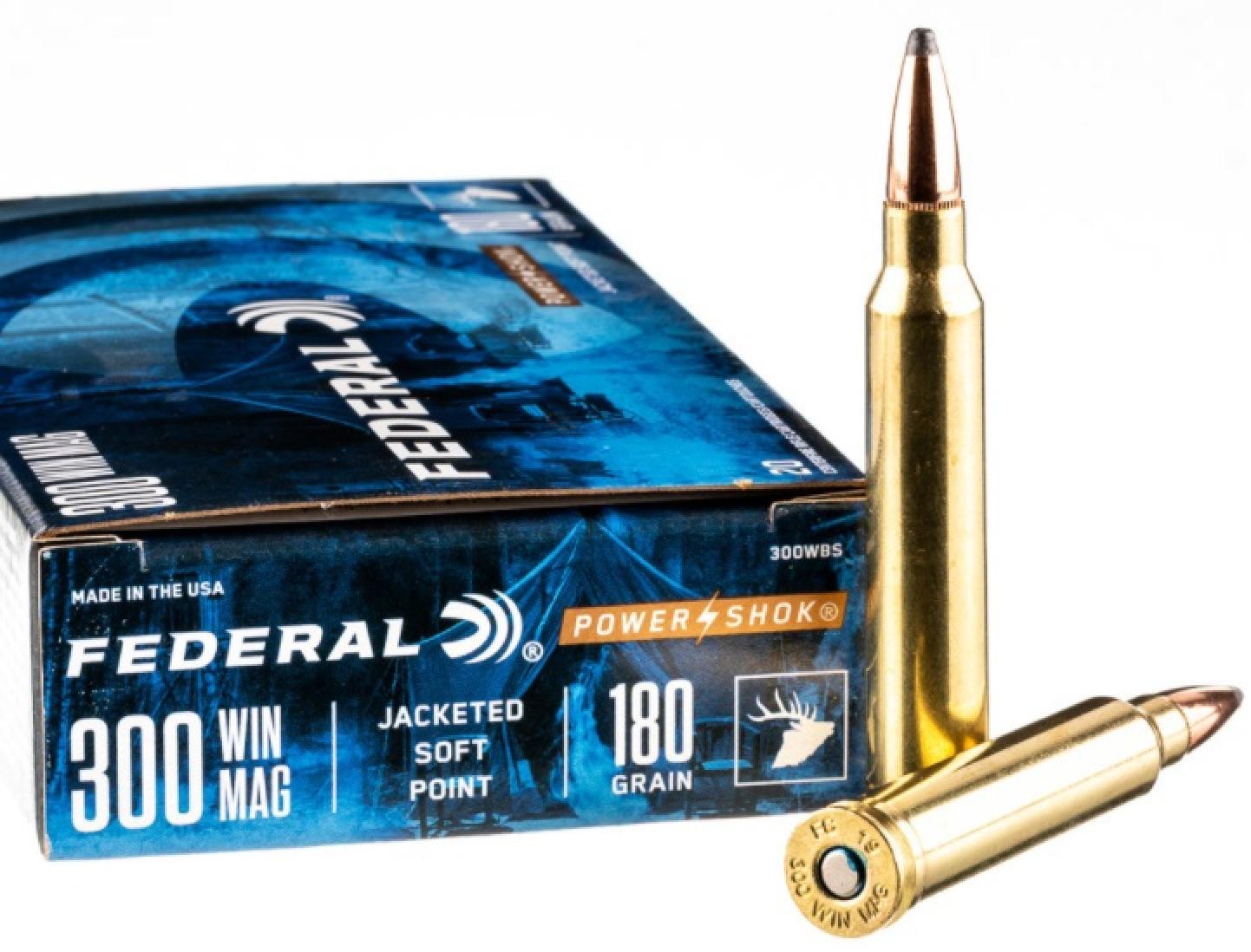 Federal Premium Power-Shok .300 Winchester Magnum 180 Grain Jacketed Soft Point