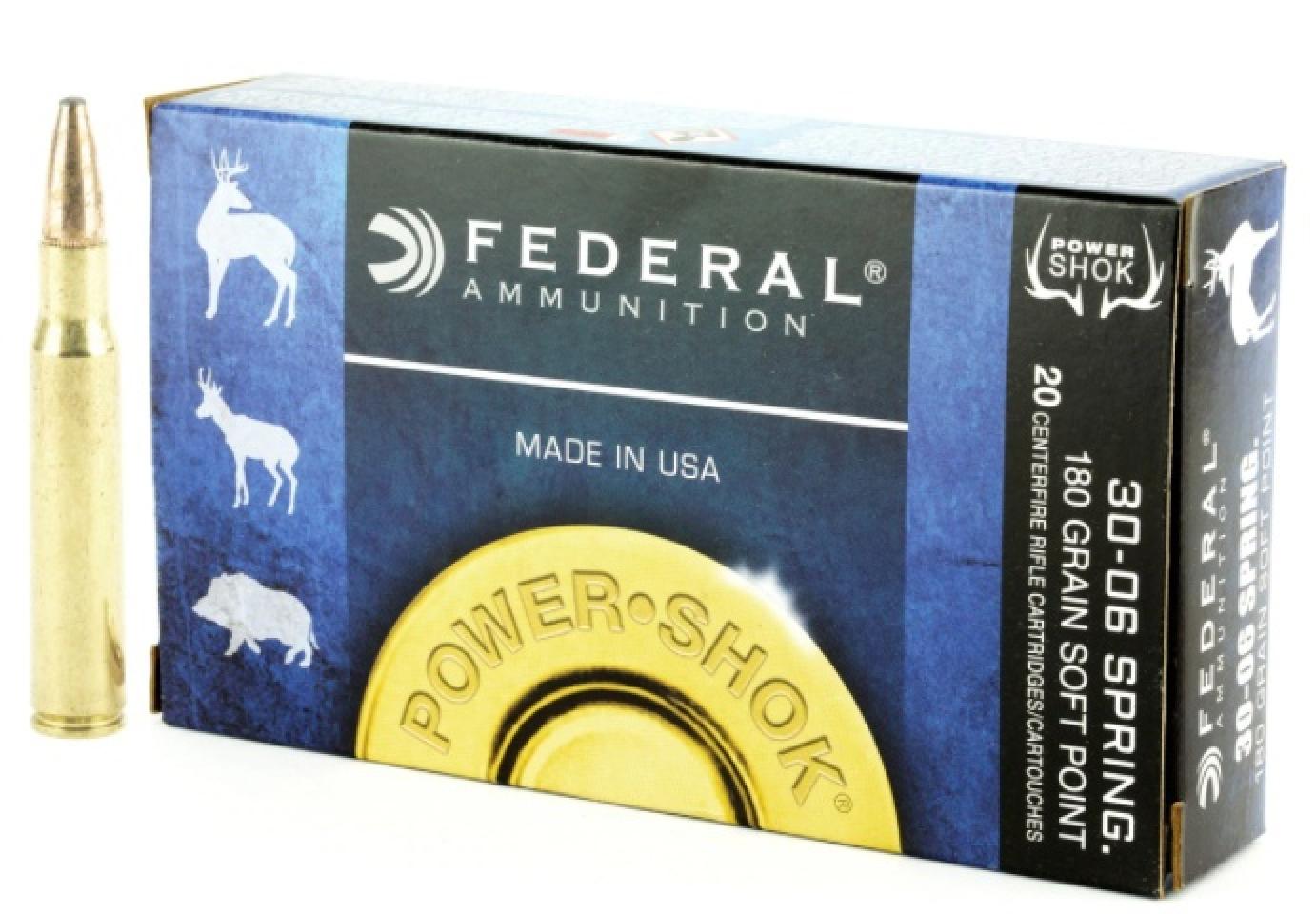 Federal Premium Power-Shok 30-06 Springfield 180 Grain Jacketed Soft Point