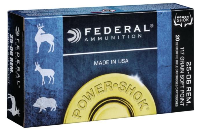 Federal Premium Power-Shok 25-06 Remington 117 Grain Jacketed Soft Point