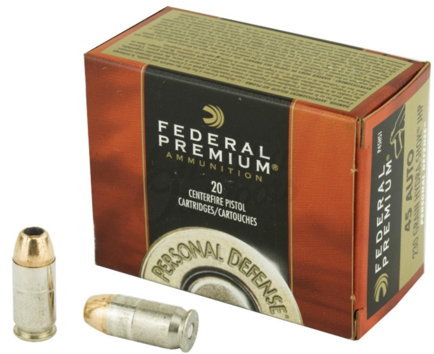 Federal Premium Personal Defense 45 ACP AUTO 230 Grain Hydra-Shok Jacketed Hollow Point