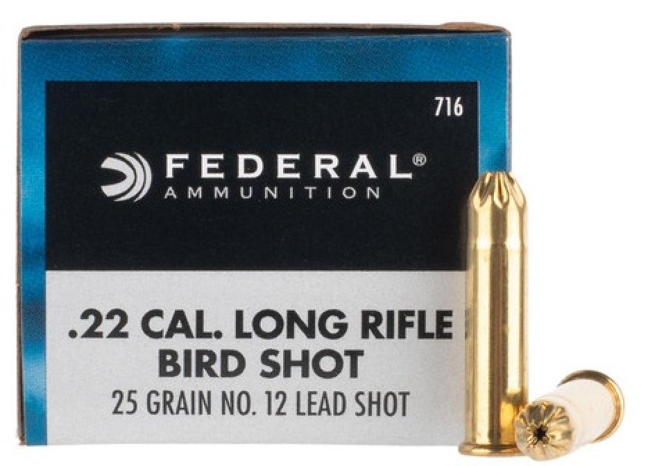 Federal Premium Game Shok 22 Long Rifle Bird Shot 25 Grain 12 Shotshell