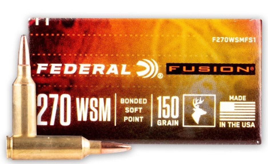 Federal Premium Fusion .270 Winchester Short Magnum 150 Grain Spitzer Boat Tail Info