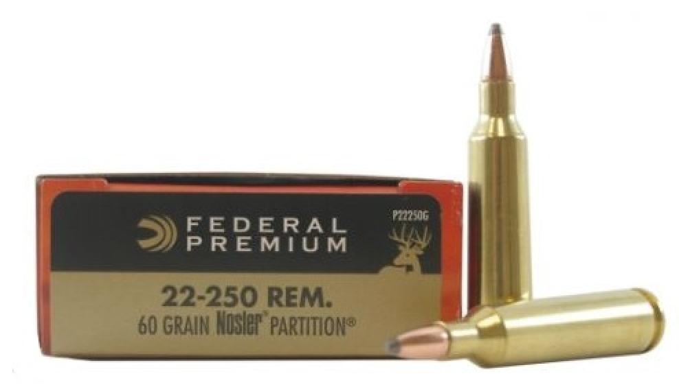 Federal Premium Vital-Shok .22-250 Remington 60 Grain Nosler Partition Info