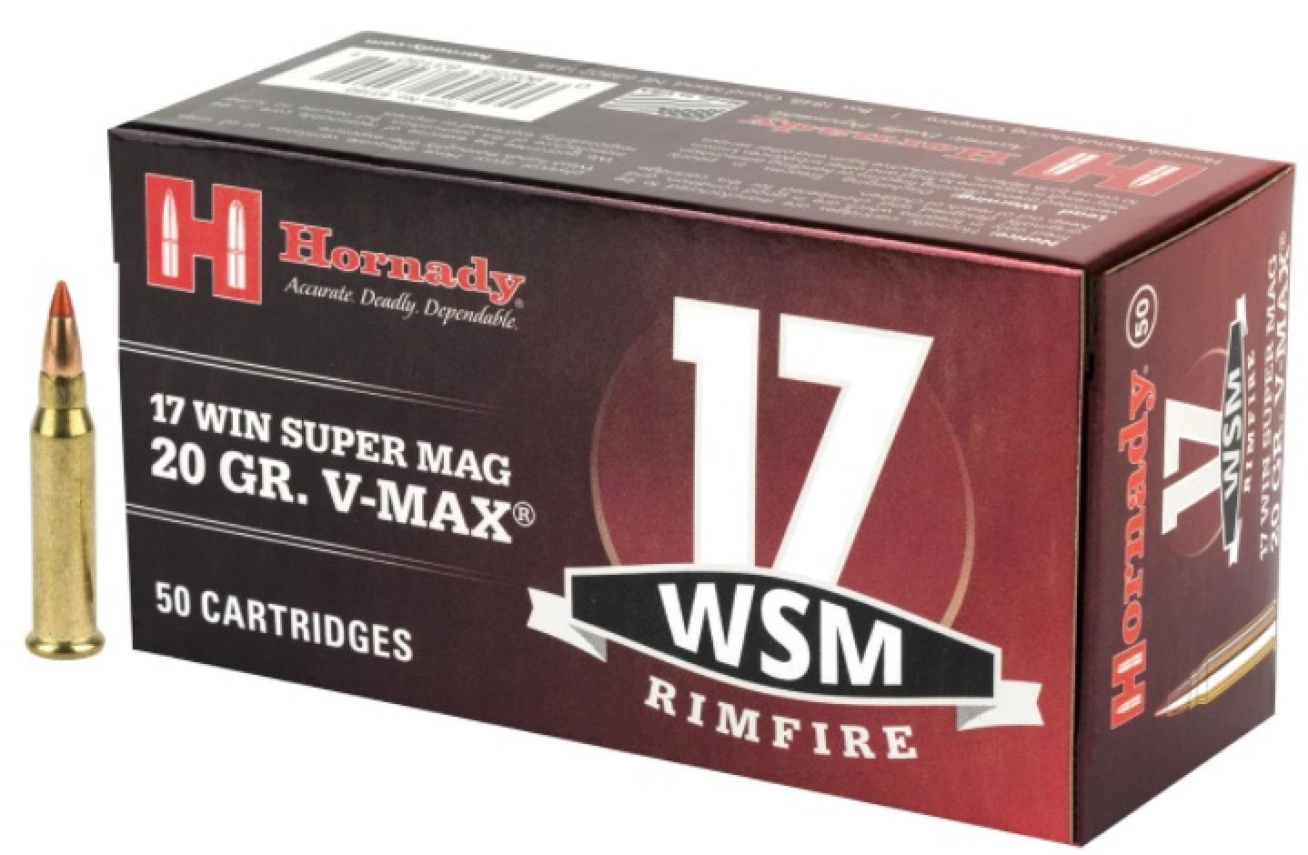 Hornady Varmint Express® 17 Winchester Super Magnum (WSM) 20 grain V-MAX® 