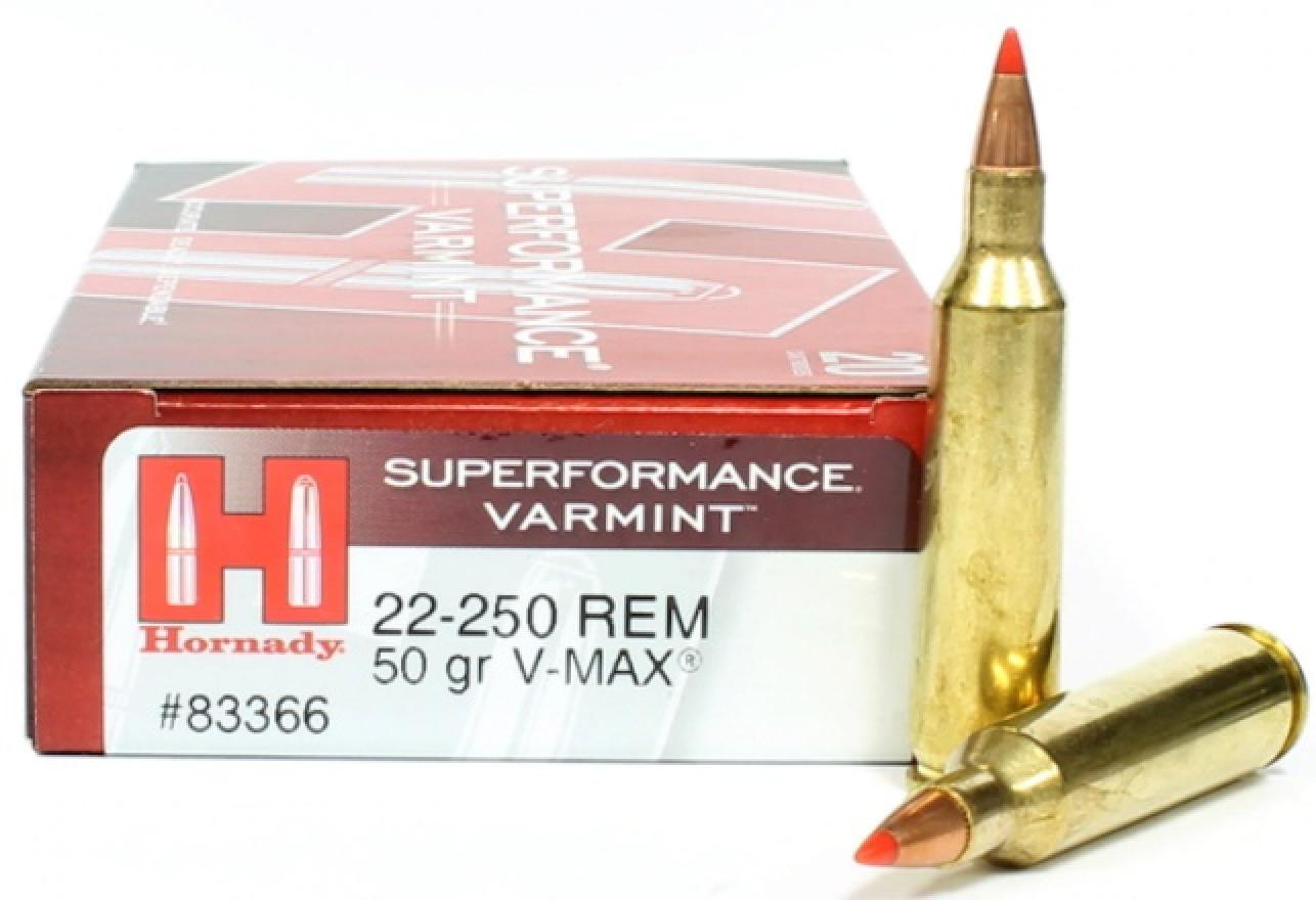 Hornady Superformance Varmint 22-250 Remington 50 Grain V-MAX Info