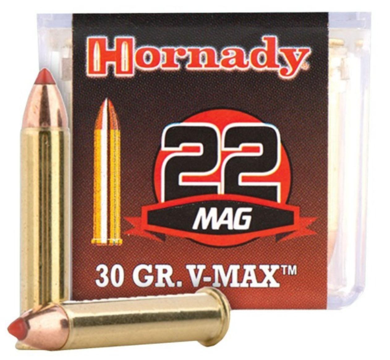 Hornady Varmint Express 22 Winchester Magnum Rimfire (WMR) 30 Grain V-MAX Info