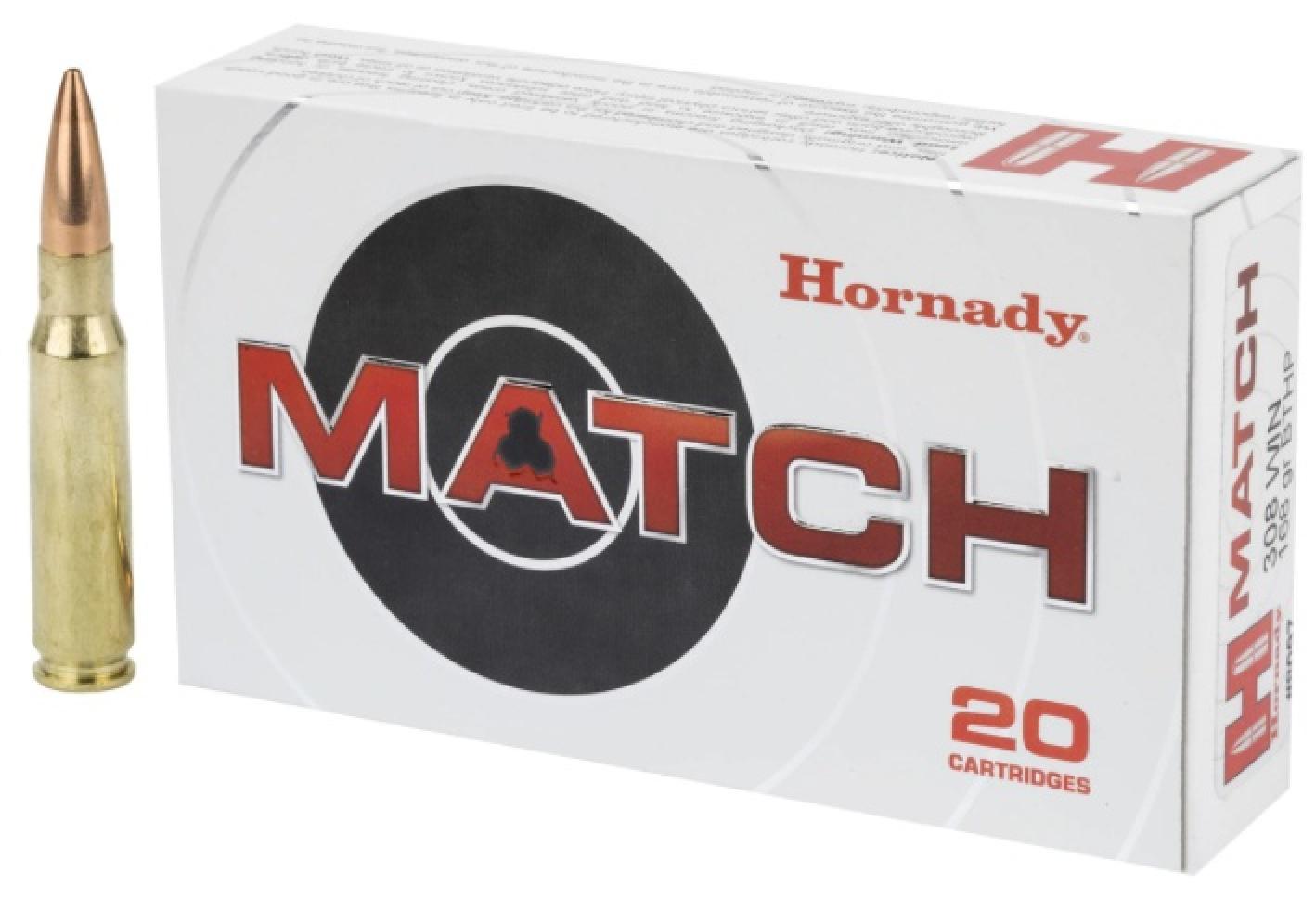 Hornady Match™ 308 Winchester 168 grain Hollow Point Boat Tail