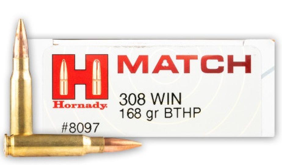 Hornady Match™ 308 Winchester 168 grain Hollow Point Boat Tail