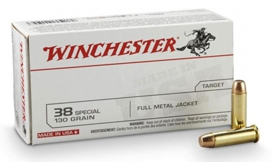 Winchester USA 38 Special 130 Grain Full Metal Jacket