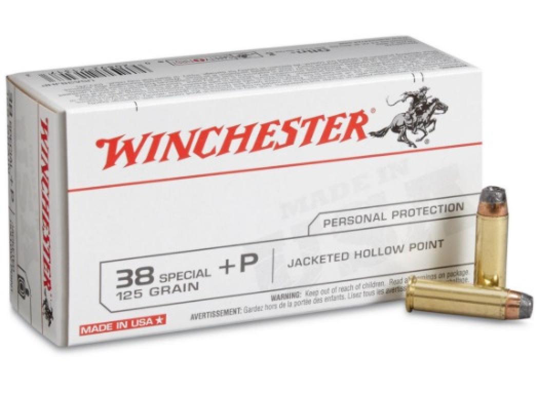 Winchester USA 38 Special +P 125 Grain Jacketed Hollow Point