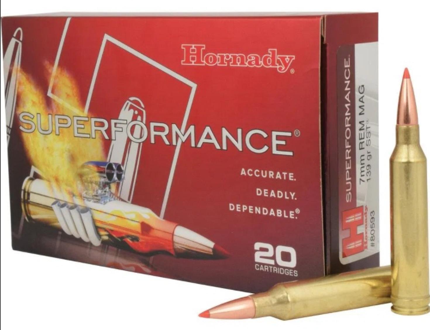 Hornady Superformance 7mm Remington Magnum 139 grain SST