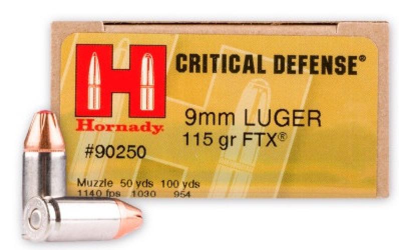 Hornady Critical Defense 9mm Luger 115 Grain FTX 