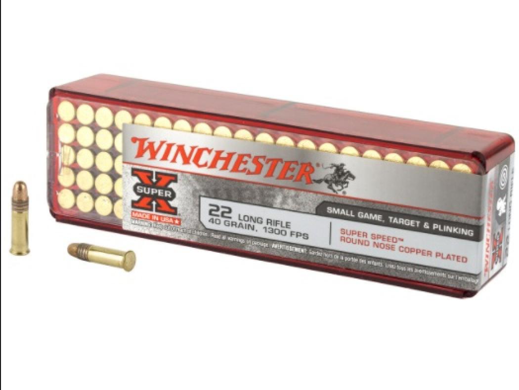 Winchester Super-X High Velocity 22 Long Rifle 40 Grain Power-Point 
